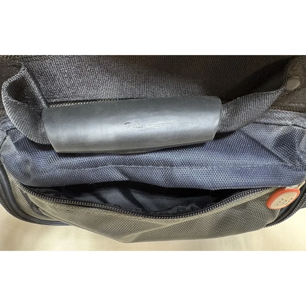 Eddie Bauer Rolling Hard Bottom Duffel Bag Suitcase Carry On Blue Olive 21